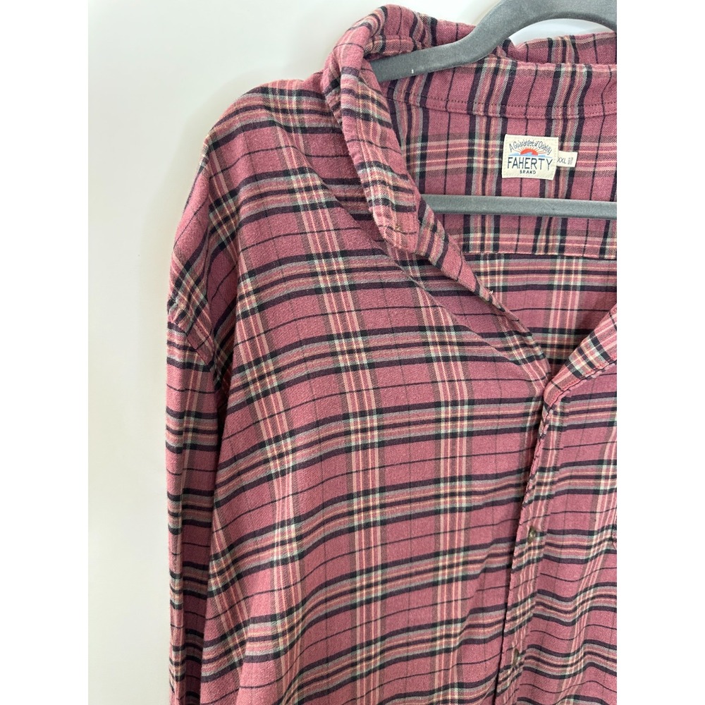 Faherty Movement Featherweight Twill Shirt Mountain View Plaid Button Men's XXL - Picture 5 of 13